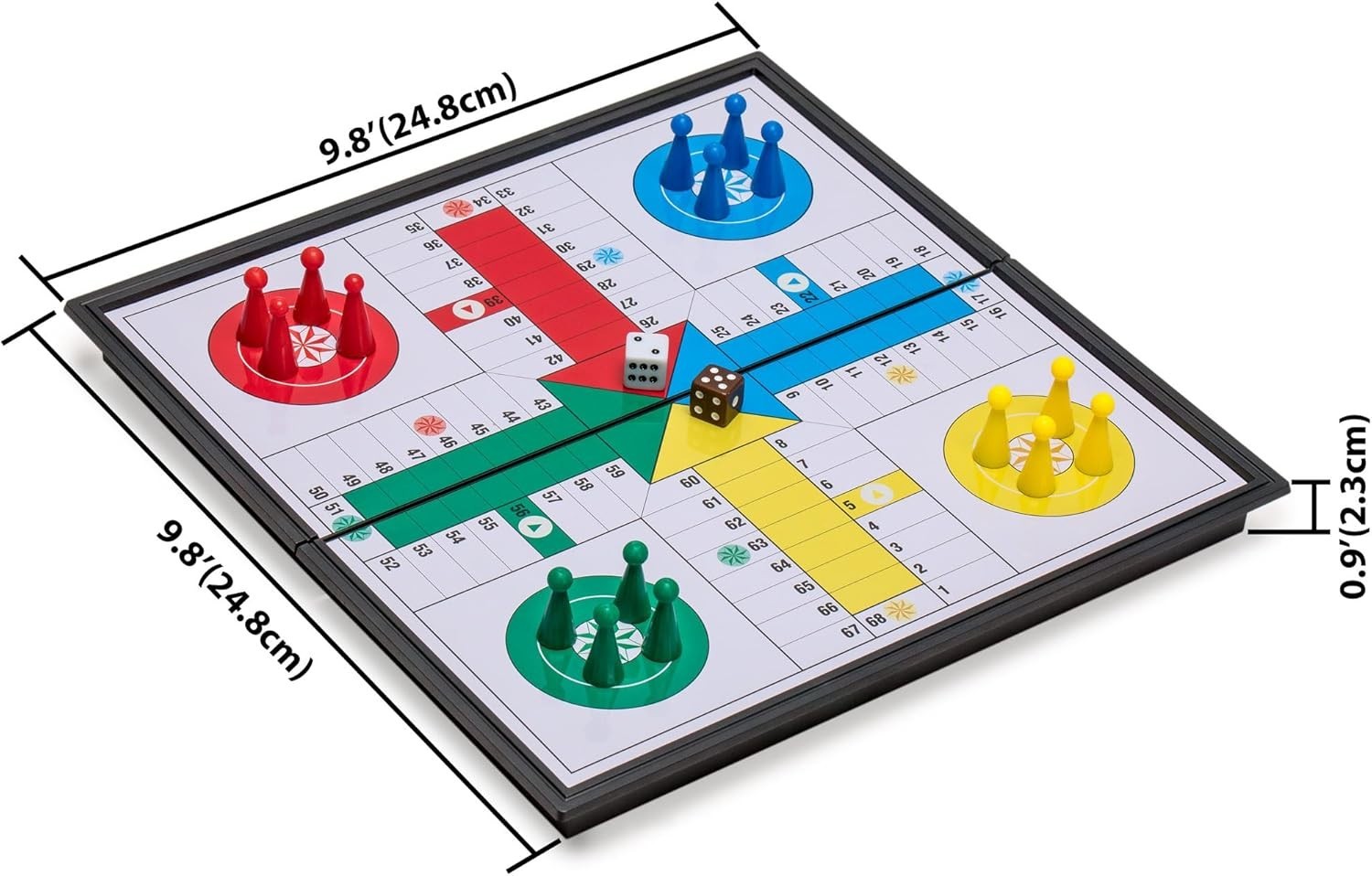 Magnetic Ludo Travel Game Set – 9.8″ Folding Board for Classic Portable Strategy