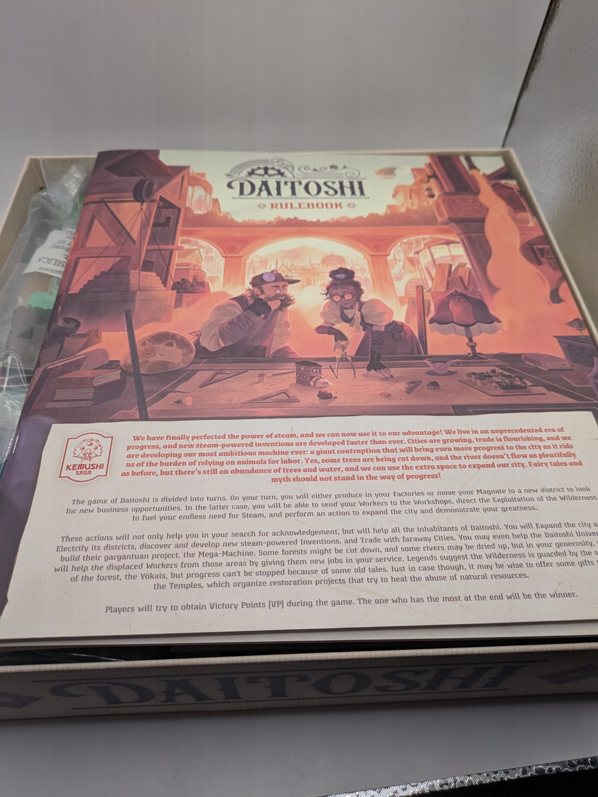 Devir Daitoshi Steam Board Game! Ages 14+ with 3D Printed Insert! NEW OPEN BOX