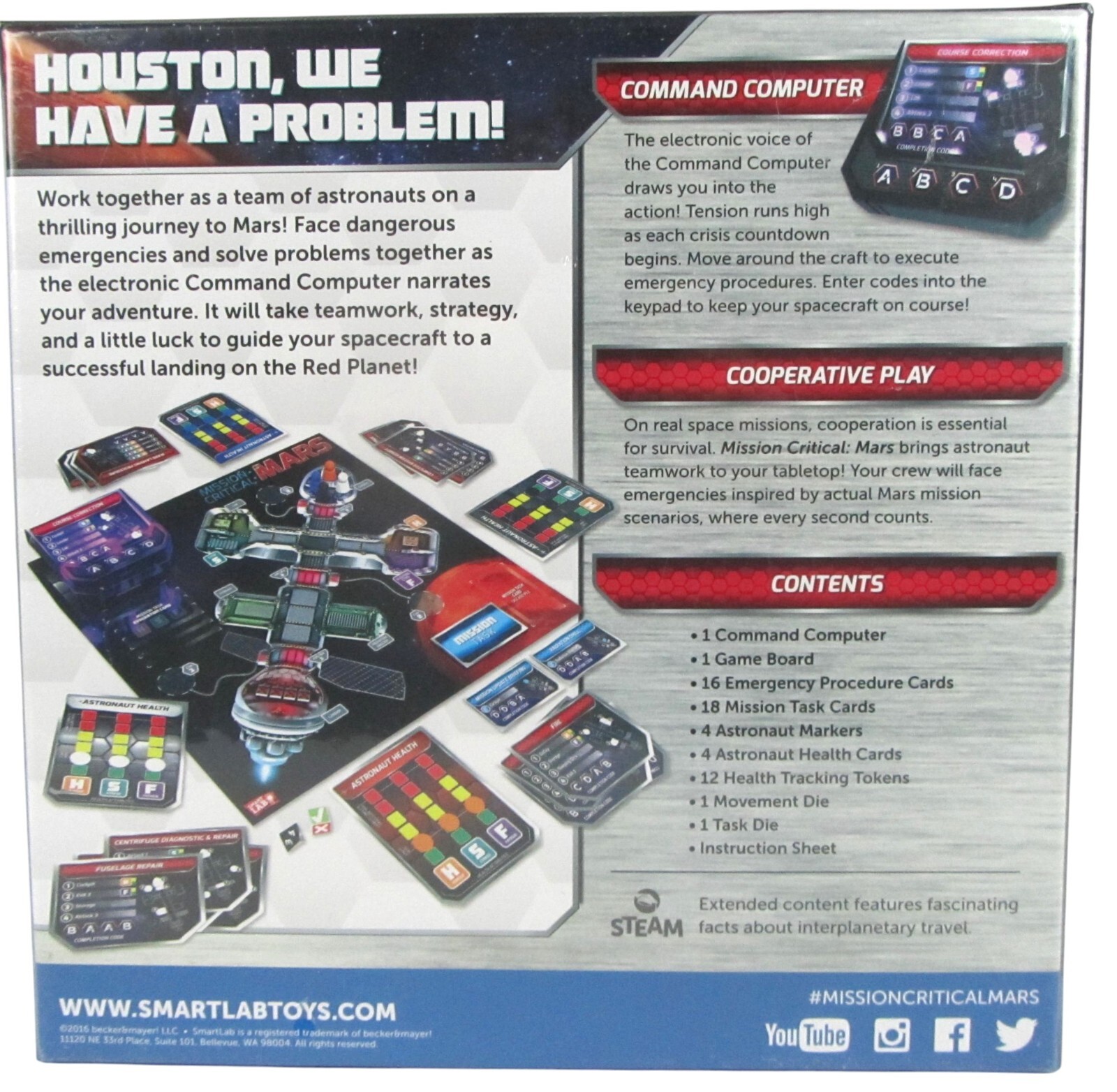 Smart Lab Toys Mission Critical Mars Cooperative Space Adventure Board Game NEW