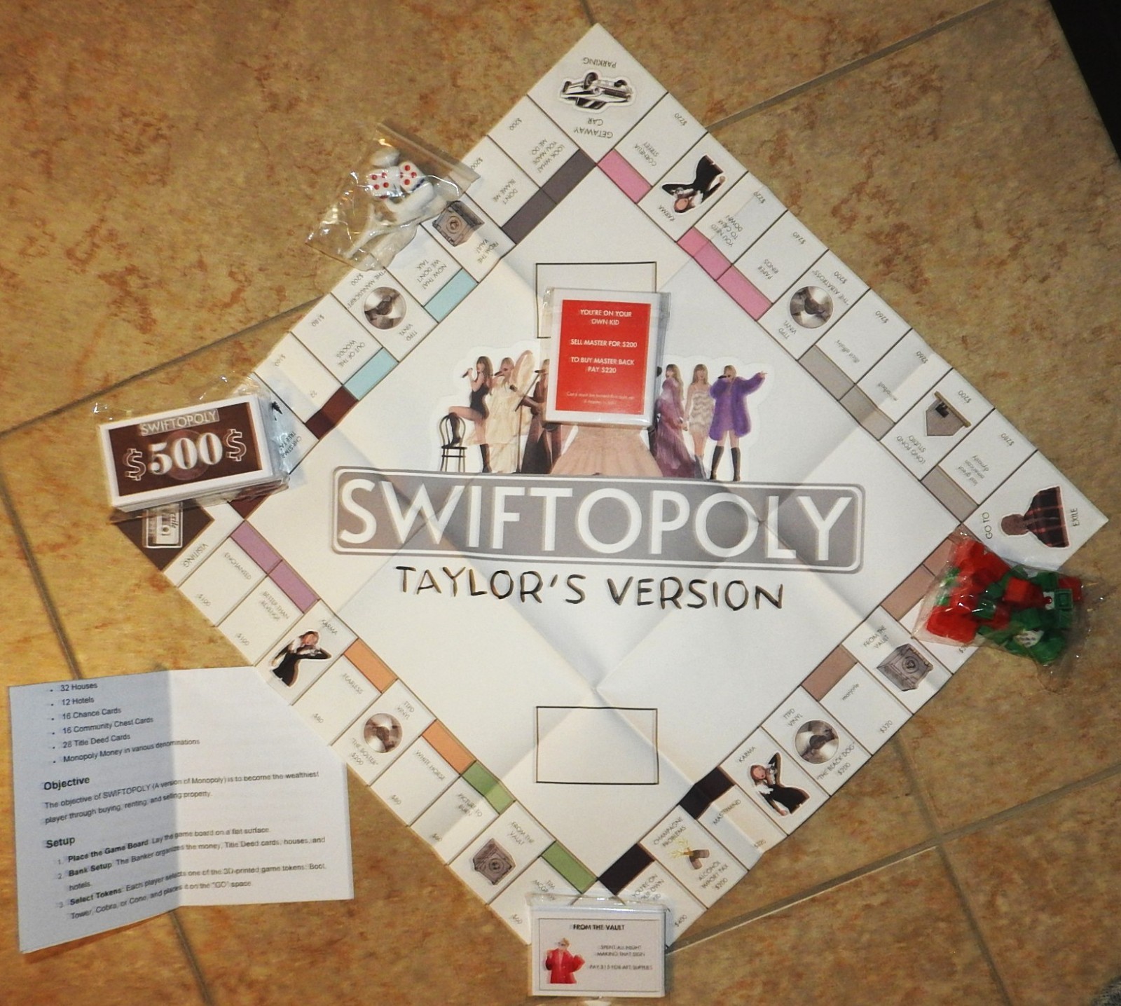New Open Box Swiftopoly Board Game Taylor’s Version All items sealed Unused!