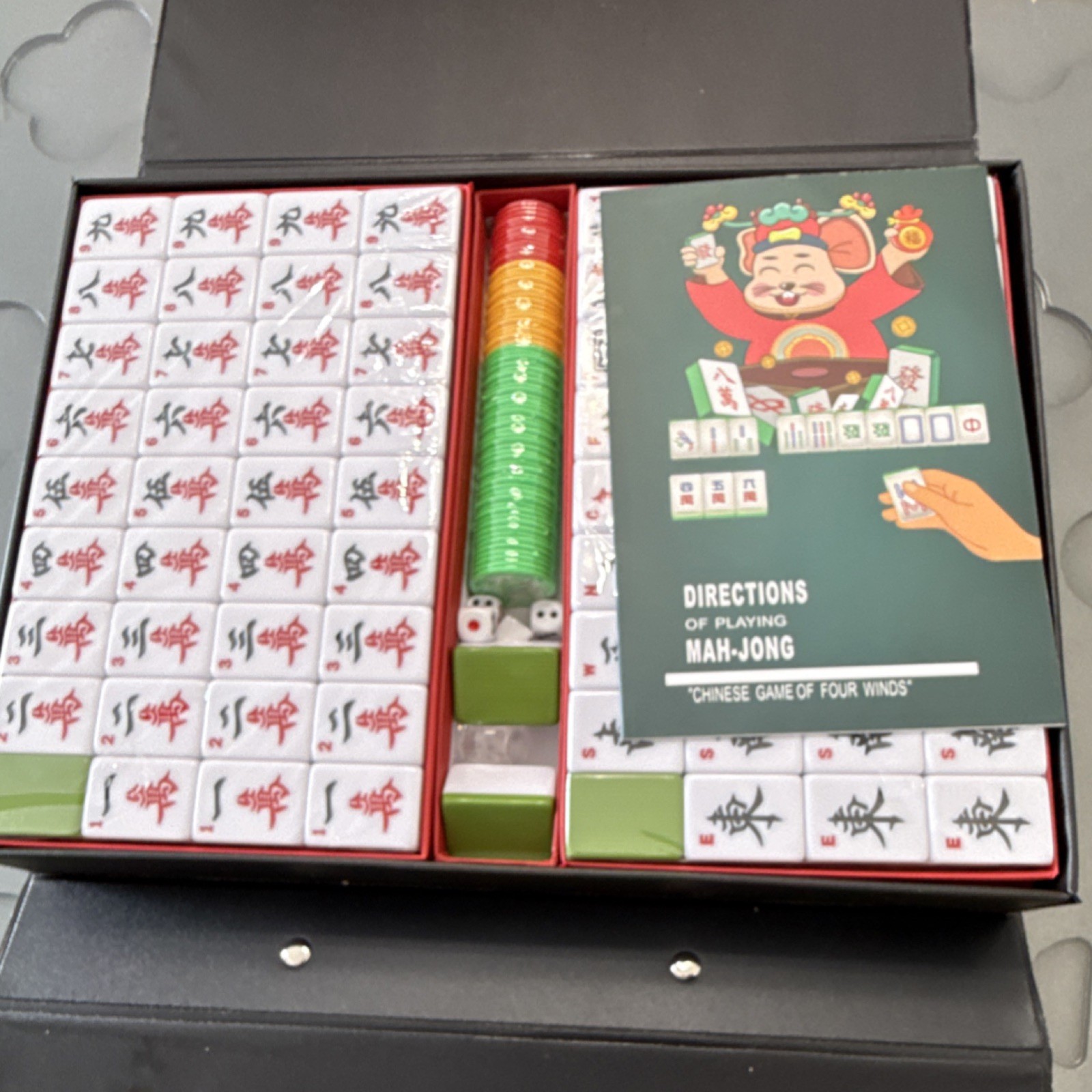 Mose Cafolo Mahjong Complete Set with Case, Professional Tile Game