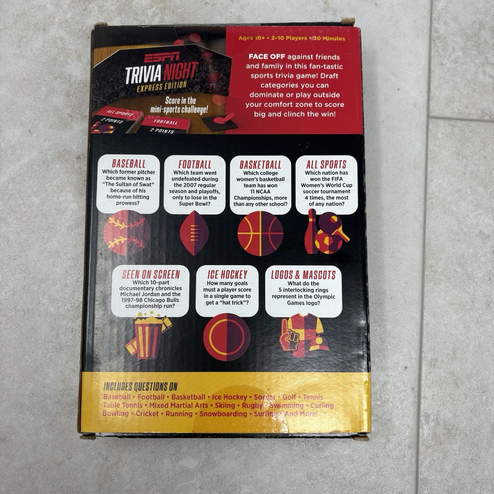 Funko Games ESPN Trivia Night Express Edition Trivia Game For 2-10 Players- NEW
