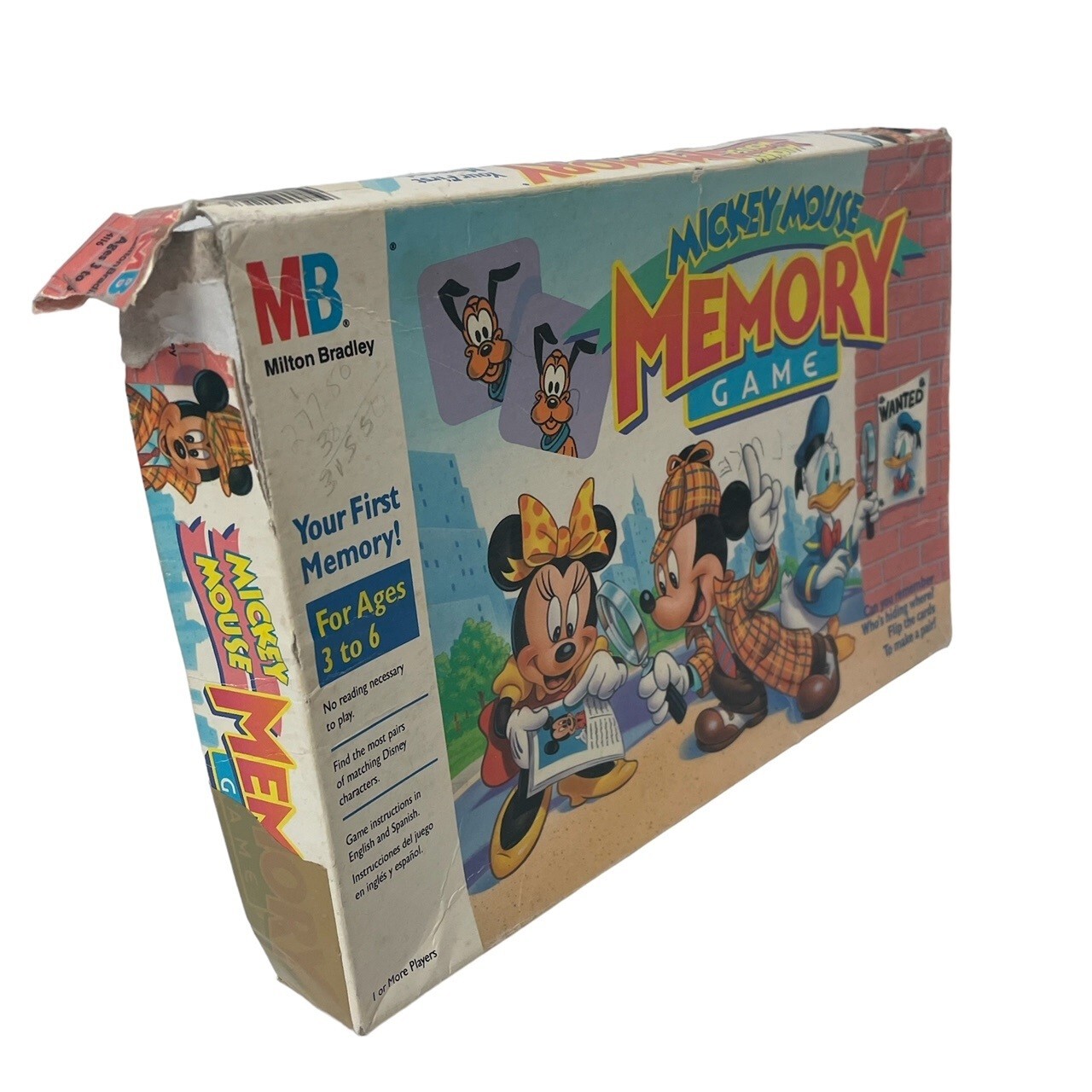 Mickey Mouse Memory Game By Milton Bradley Vintage 1990 Missing One Tile Classic