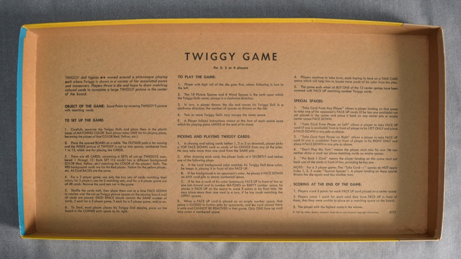 COMPLETE Vintage Twiggy Board Game 1960s 1967 MB Milton Bradley Queen of Mod