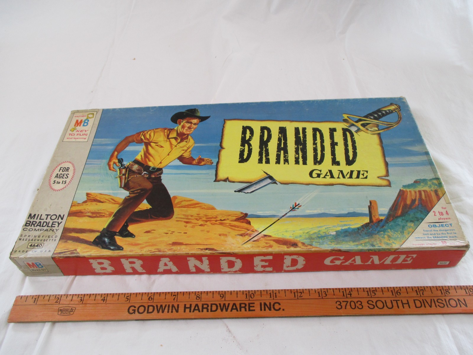 Vtg. BRANDED Milton Bradley Board Game Vintage Western 1966 May be Incomplete.