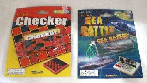 CHECKERS SEA BATTLE GAMES KEY CHAIN SET NEW FACTORY SEALED