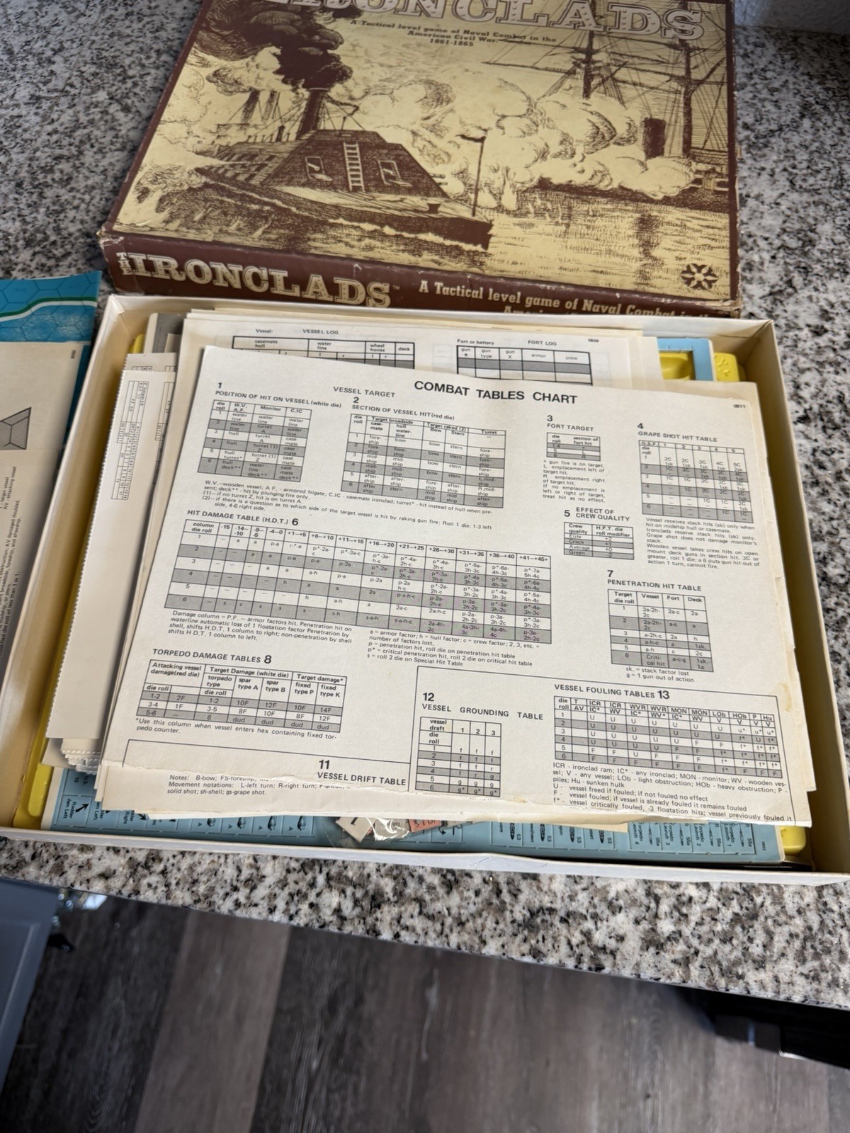 The Ironclads Board Game Naval Civil War Combat 1861 1865 SOME Unpunched Counter