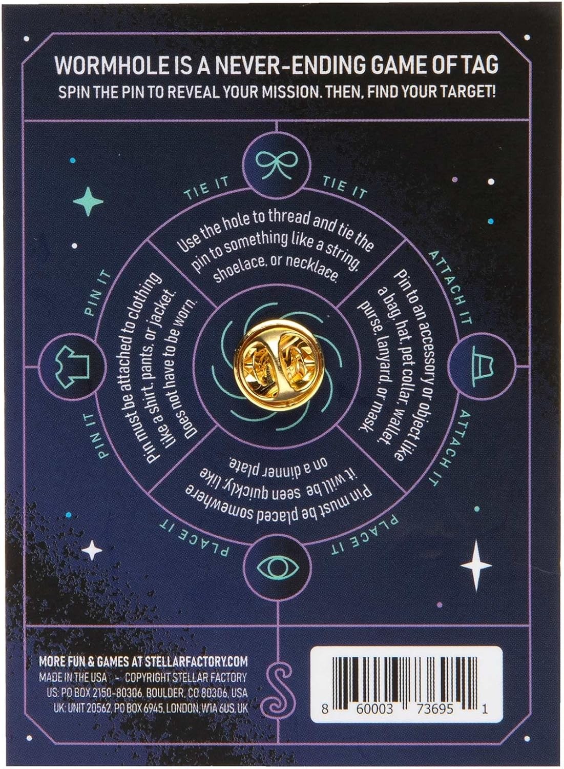 Stellar Factory Wormhole: an Infinite Game of Tag for Groups, Friends, Family, &