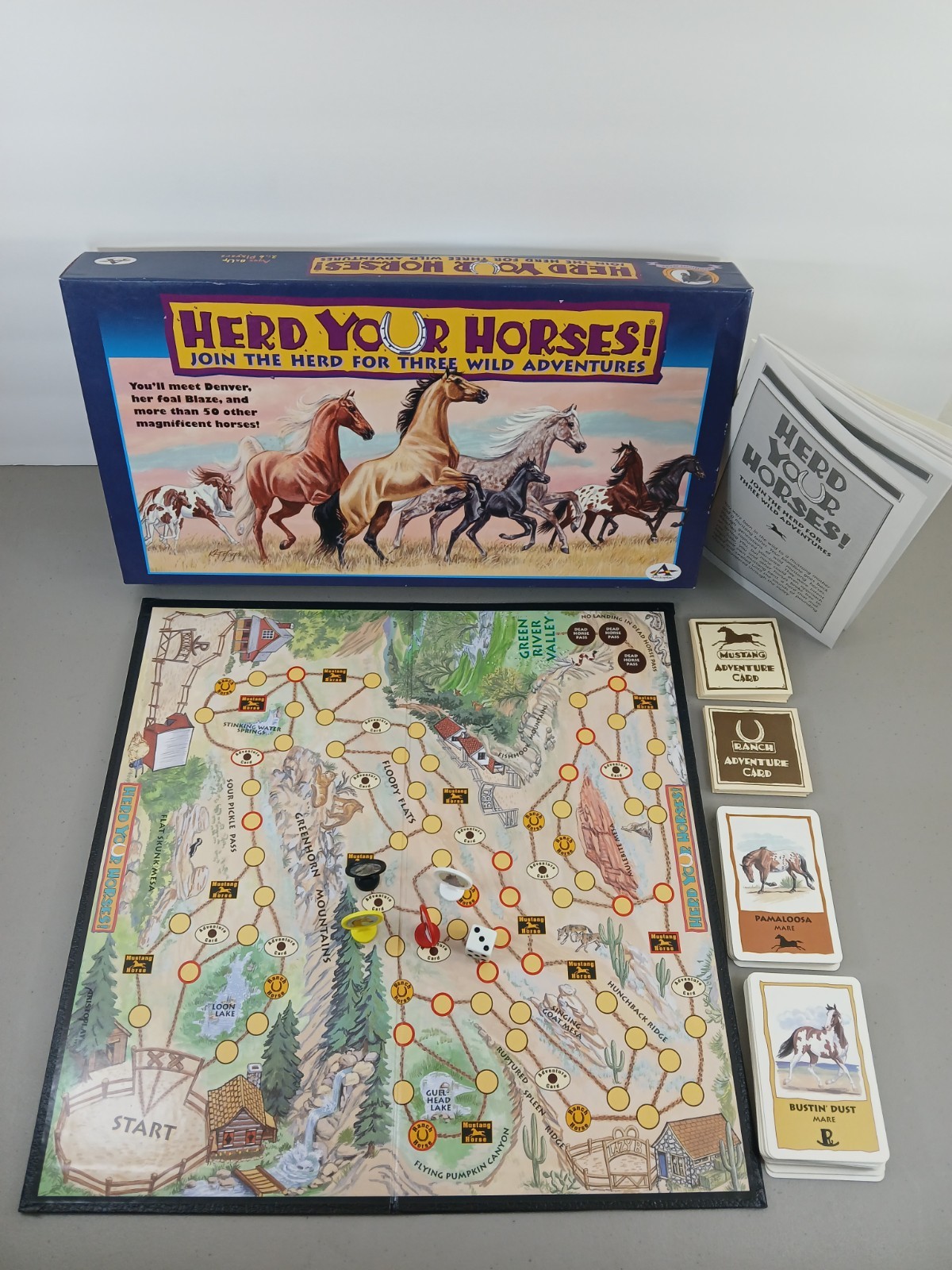 Vintage 1997 HERD YOUR HORSES Board Game By Aristoplay, Equine USA 100% COMPLETE