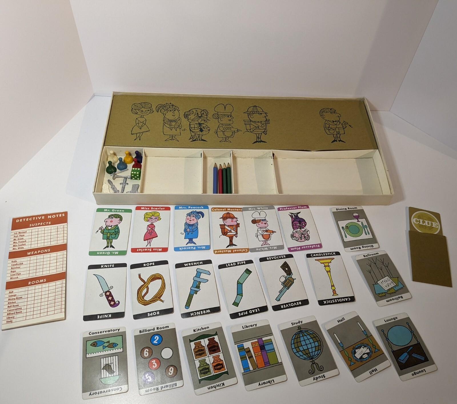 Vintage 1963 Clue Game by Parker Brothers, Complete with all Original Parts