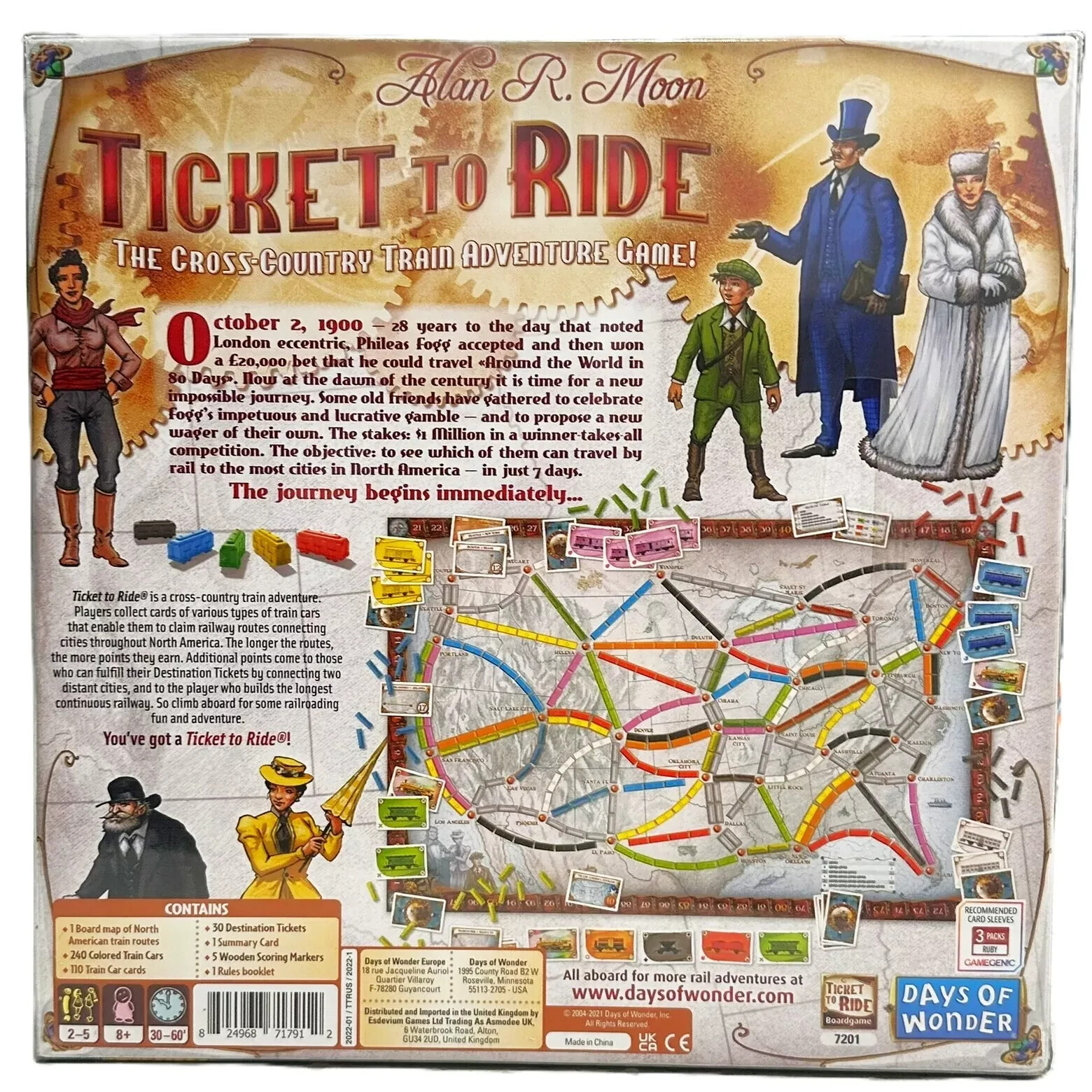 Days of Wonder Ticket To Ride by Alan R. Moon Train Adventure Board Game New