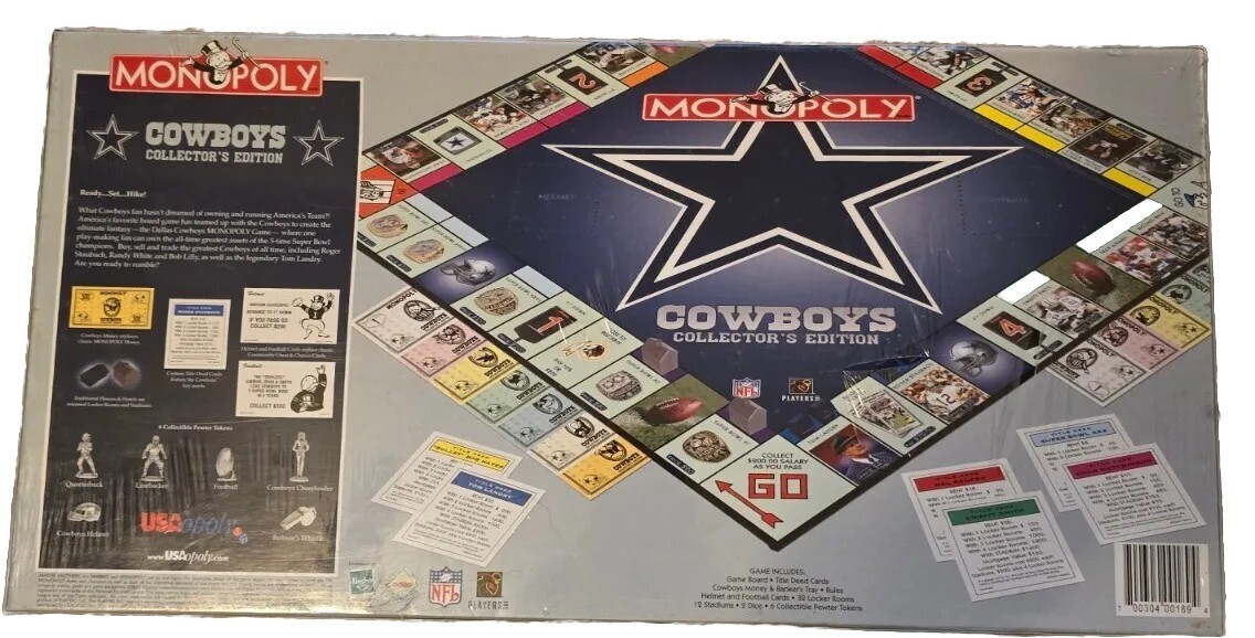Monopoly Dallas Cowboys Collectors 2003, Factory Sealed & Vary Hard To Find Rare