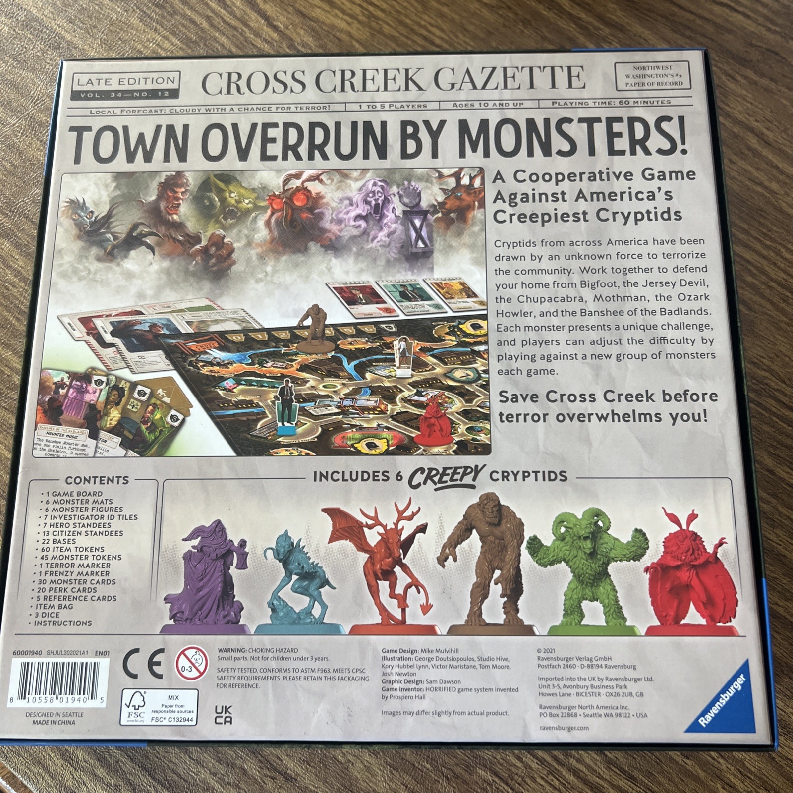 Horrified American Monsters Strategy Board Game by Ravensburger Games Complete