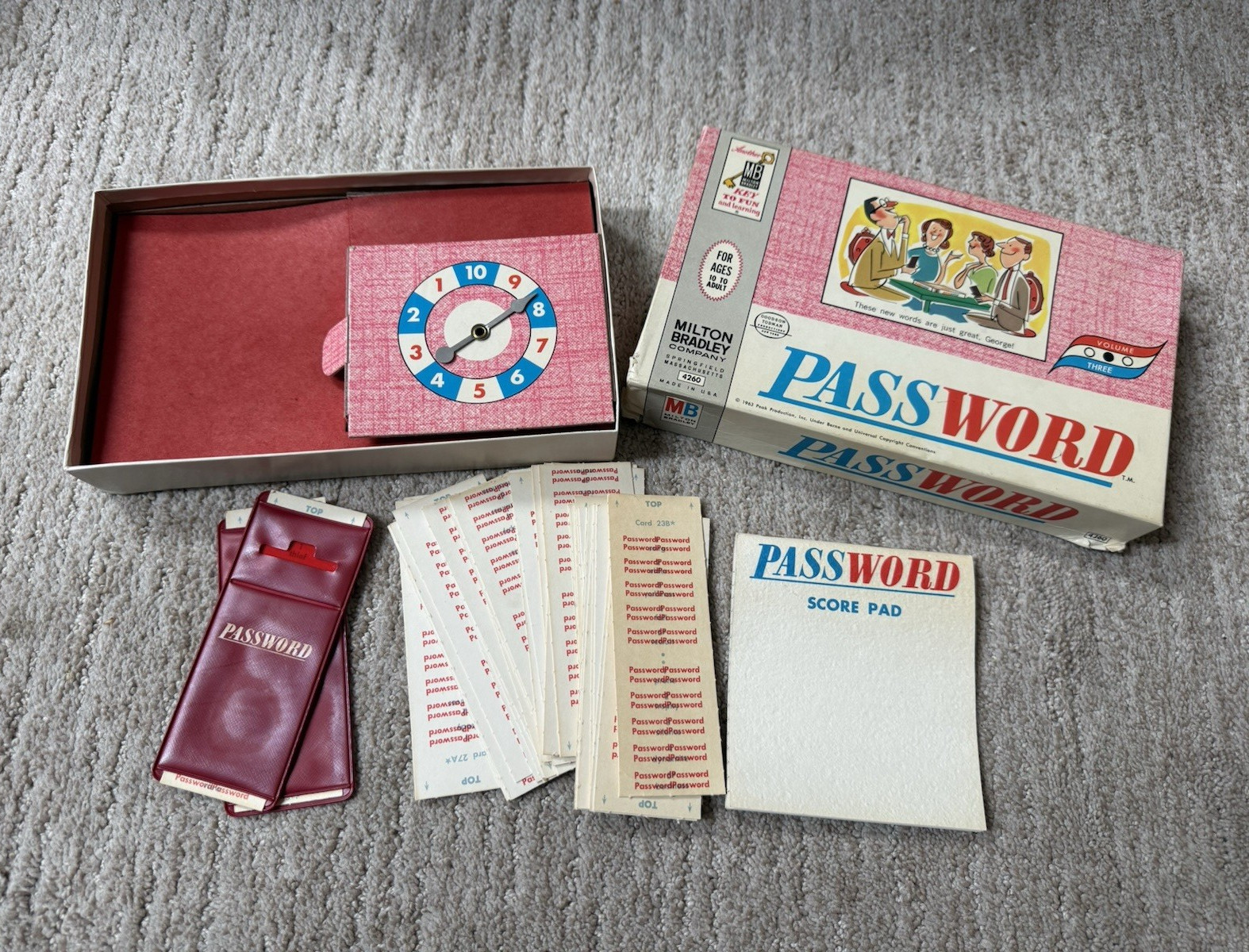 Milton Bradley Password Vintage 1963 Word Game 4 Players Ages 10+ MPN 4260