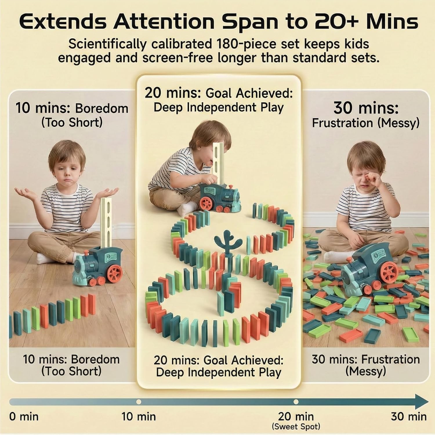 Domino Train Toys Kids Games – Automatic Stacking Creative Game 3+ Old – Ste…