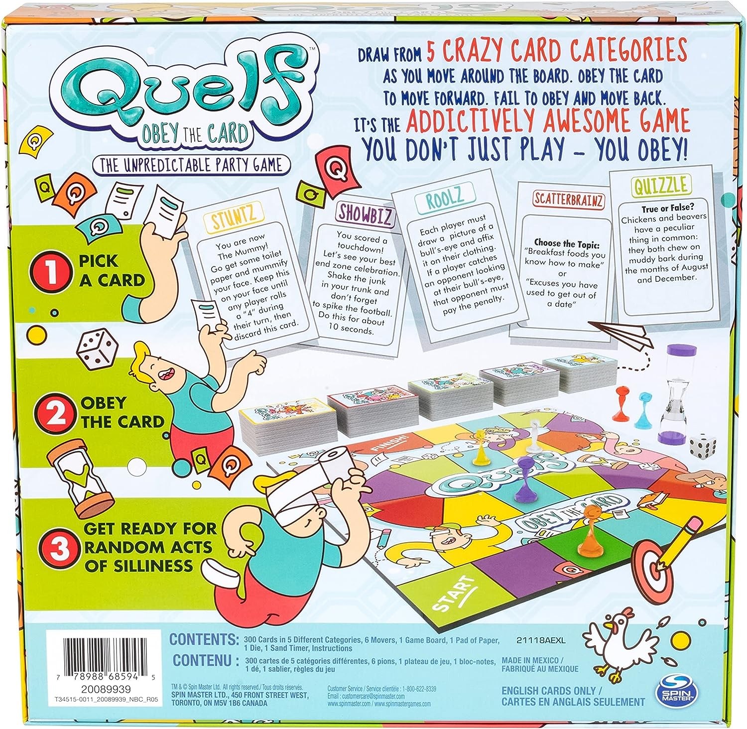 Spin Master Quelf Board Game: Party Game for Teens & Adults Obey The Cards to