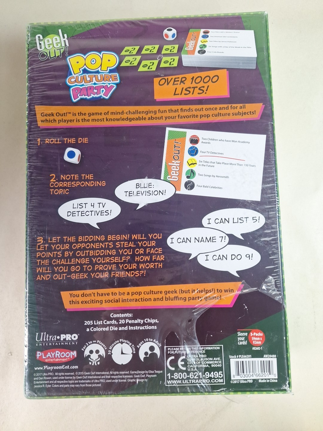 Geek Out Pop Culture 2014 Party Game Night Playroom Brand New Sealed