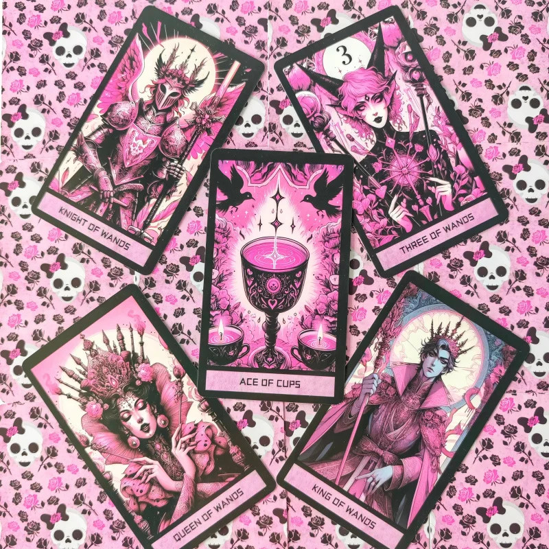 1Box 78 Cards Pink Gothic Tower Board Game English Card Game