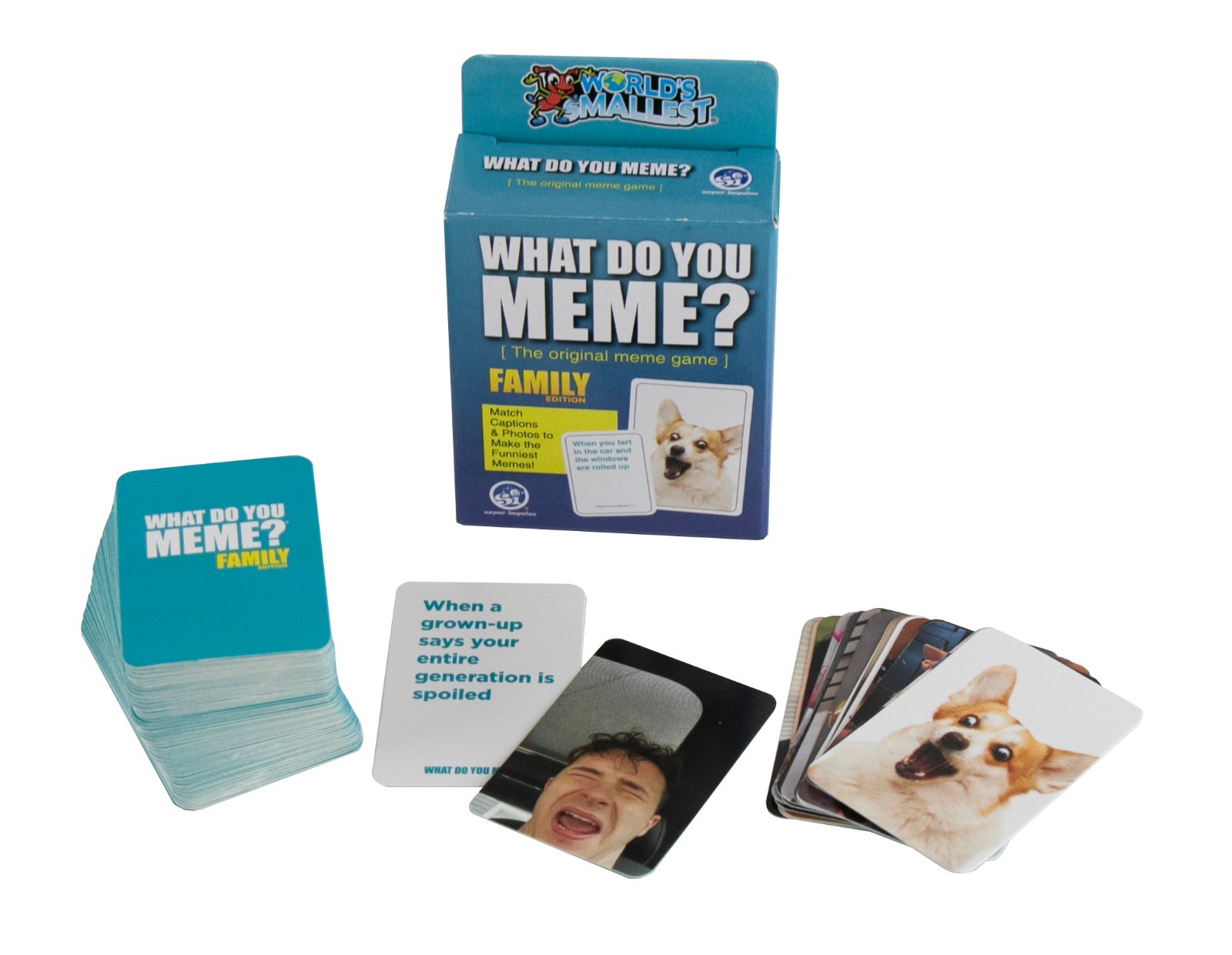 Worlds Smallest FAMILY Edition – WHAT DO YOU MEME? Card Game Pocket Size