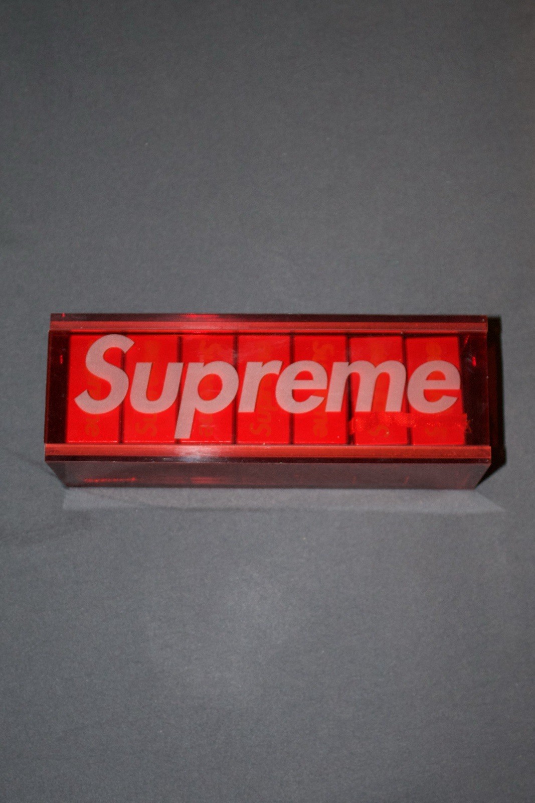 Supreme Dominoes Red Custom Design Tile Game Set