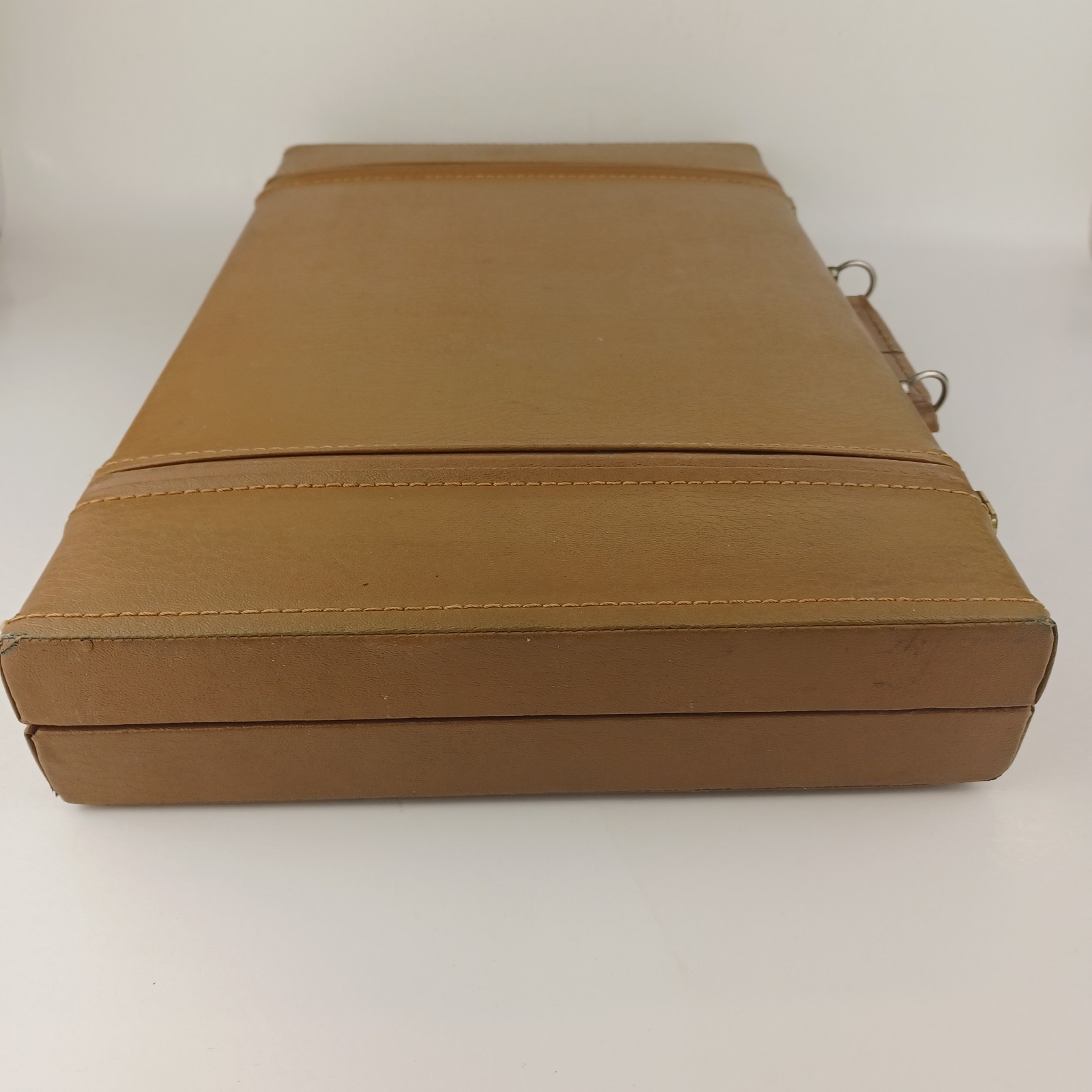 VTG Aries Travel Backgammon Set Brown Tan Orange Brass Score Slider 20″ x 15.5″