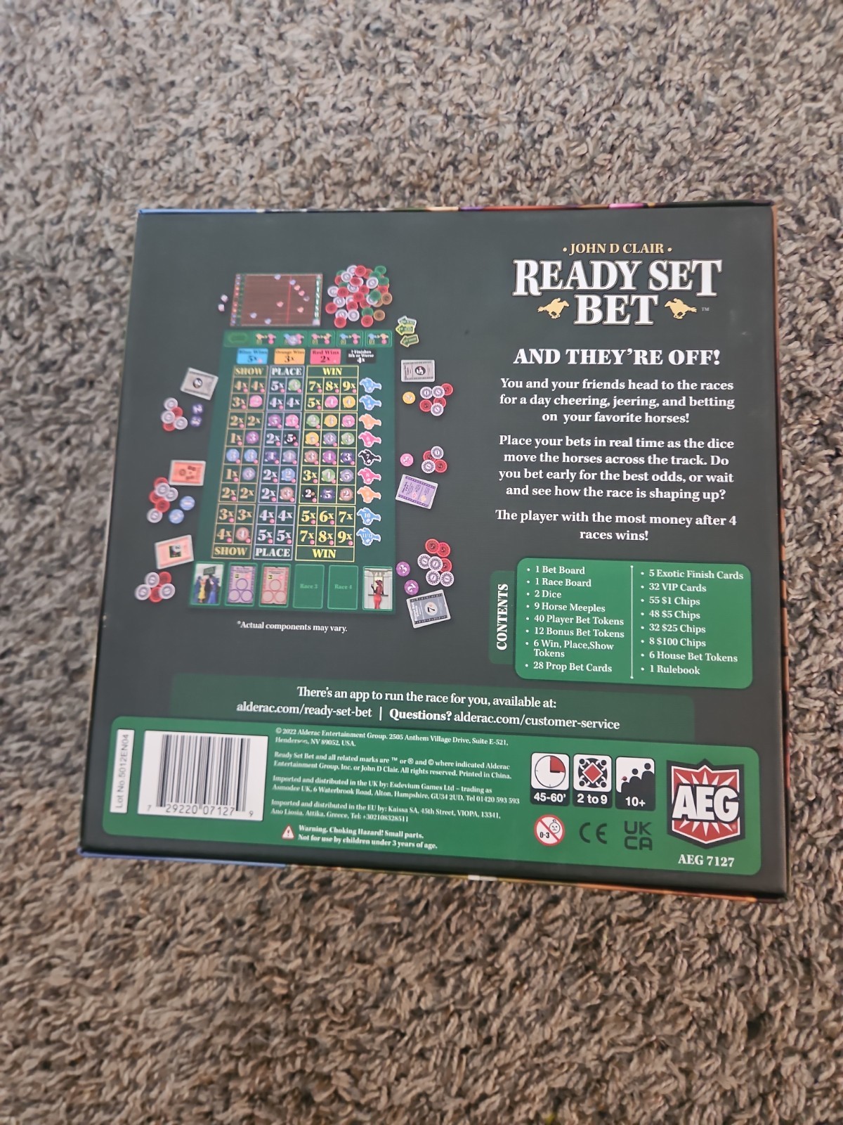 Ready Set Bet Board Game AEG John D Clair Horse Racing New 2-9 Players