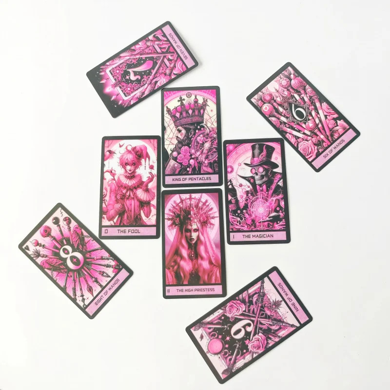 1Box 78 Cards Pink Gothic Tower Board Game English Card Game
