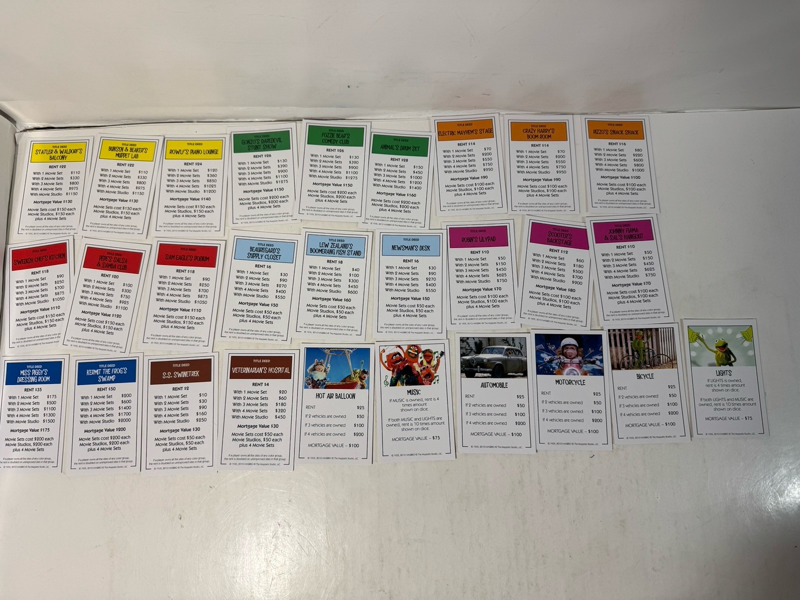 Monopoly The Muppets Collector’s Edition Board Game 2010 Incomplete 4 Tokens