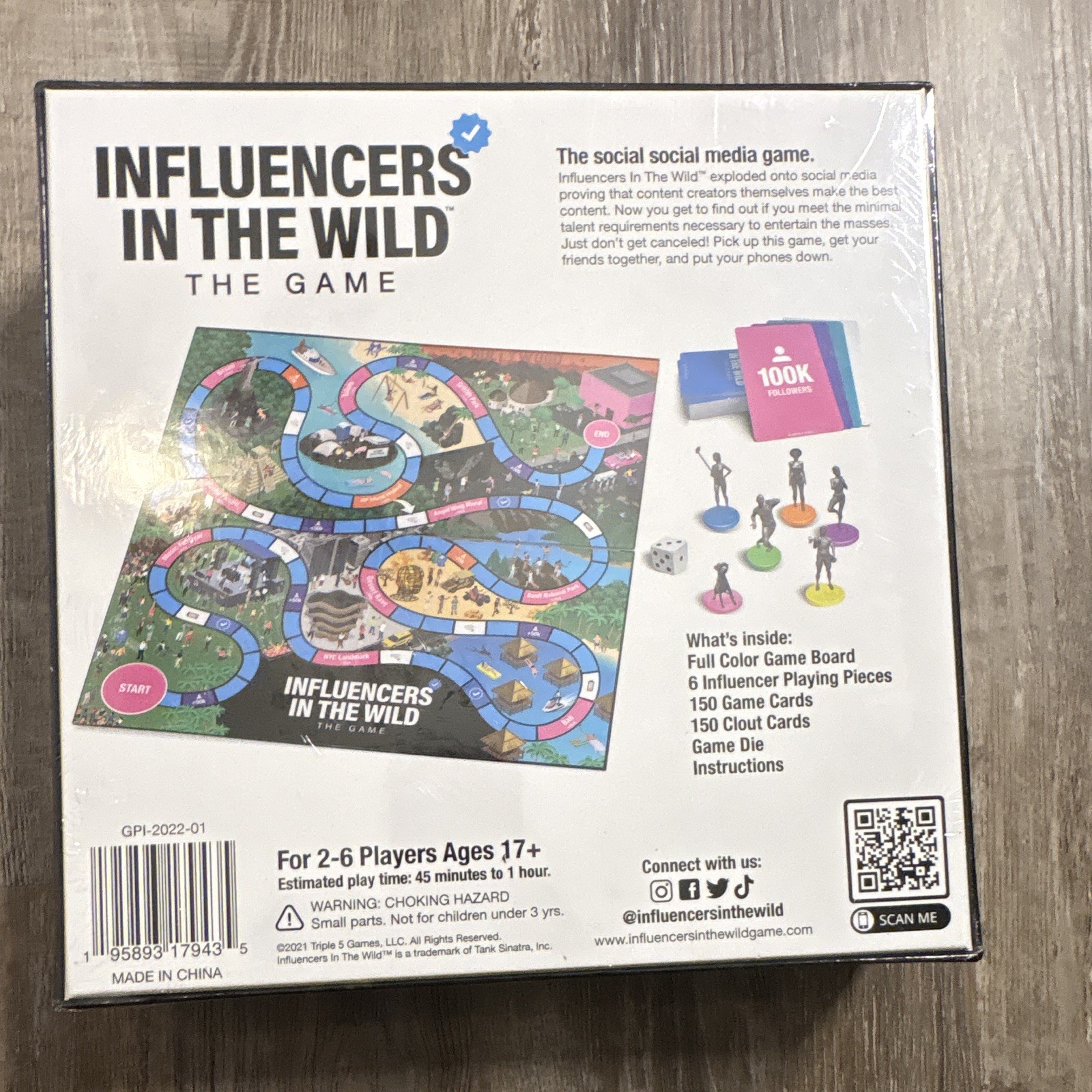 Triple 5 Games Influencers In The Wild Board Game Social Media Dice 2-6 17+ MPN