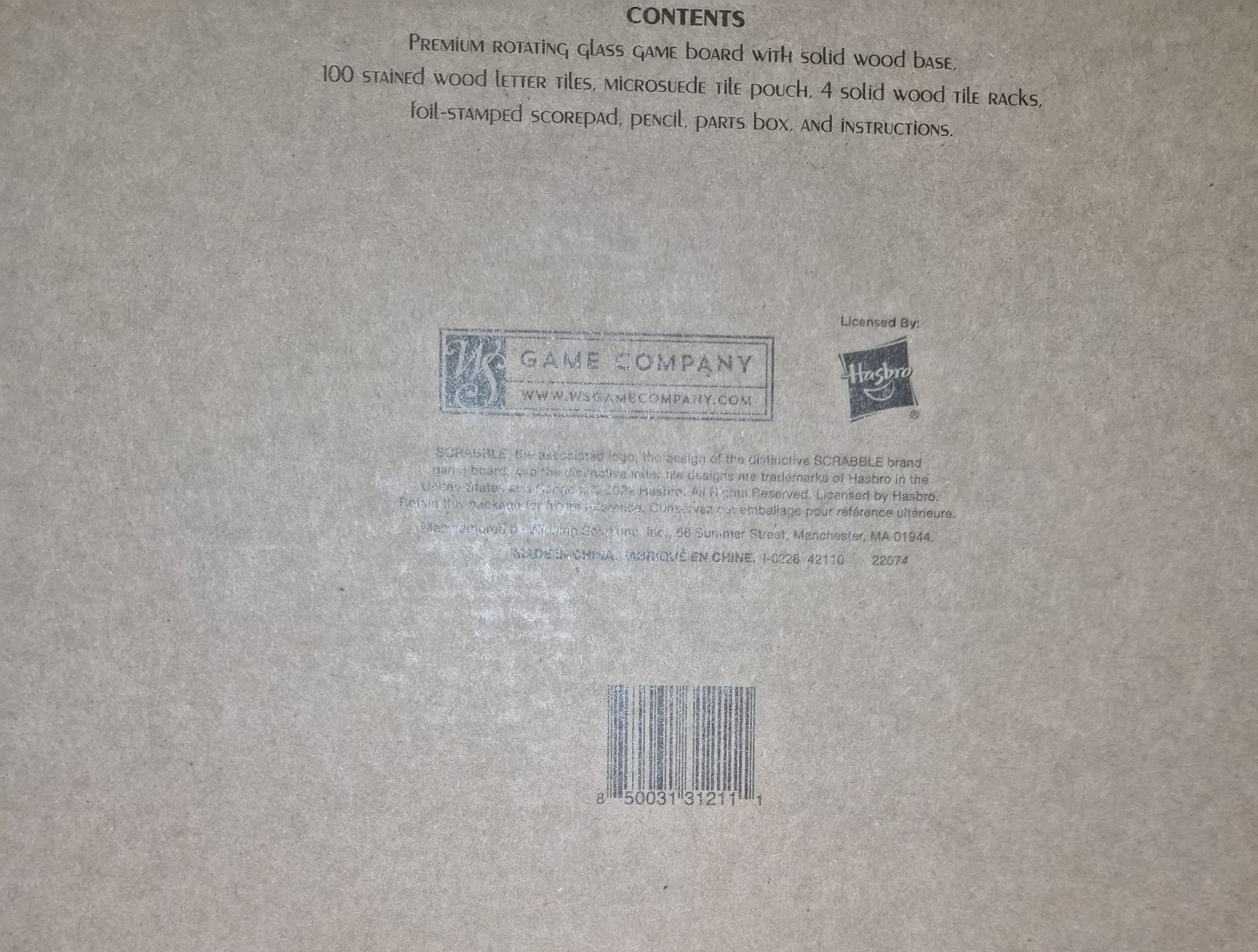 WS GAME COMPANY SCRABBLE PRISMA EDITION GLASS BOARD NIB