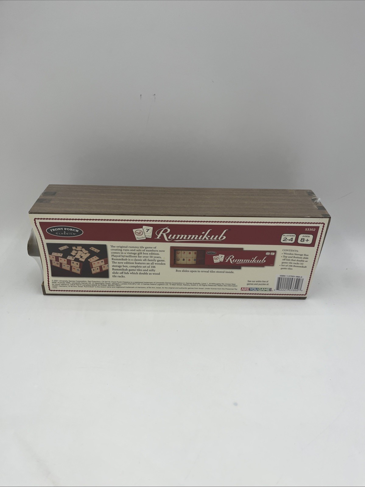 *NEW* Front Porch Classics Rummikub Vintage Edition All-Wood Storage Case