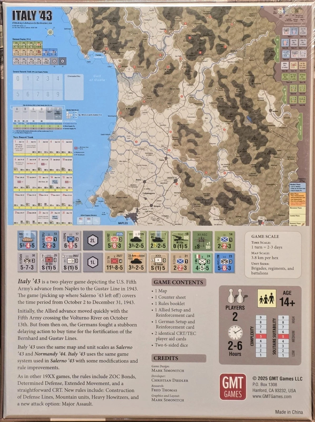 GMT Games: Italy ’43 – NEW – Fifth Army’s Advance to the Gustav Line