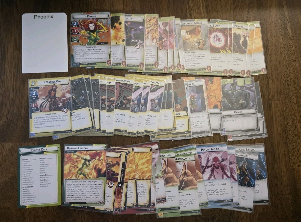 Marvel Champions Phoenix Hero Pack Expansion, Used. MISSING CARDS (2)