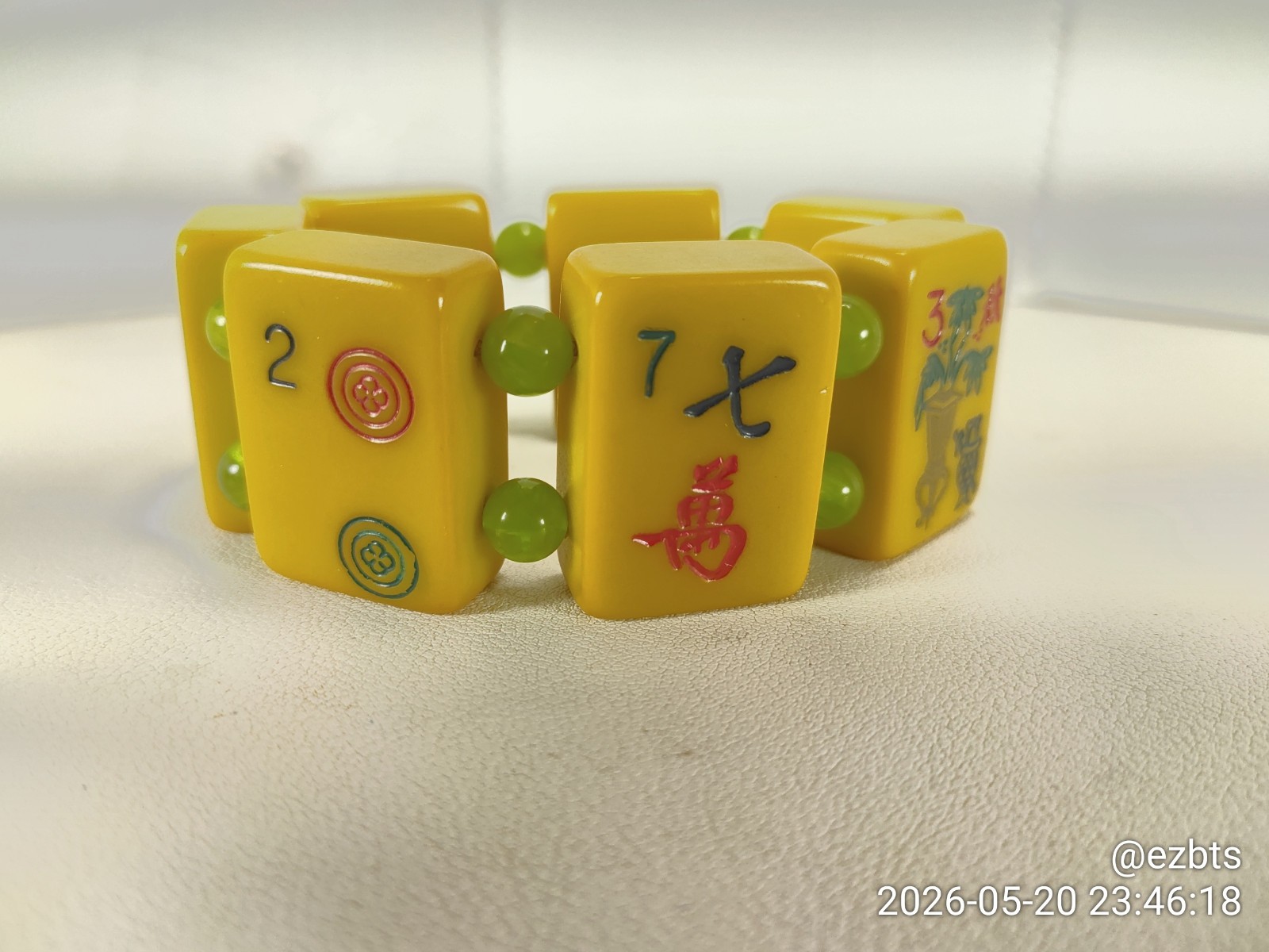 Green Glow ALL Bakelite Catalin MahJong Mah Jongg tiles Champion Bracelet