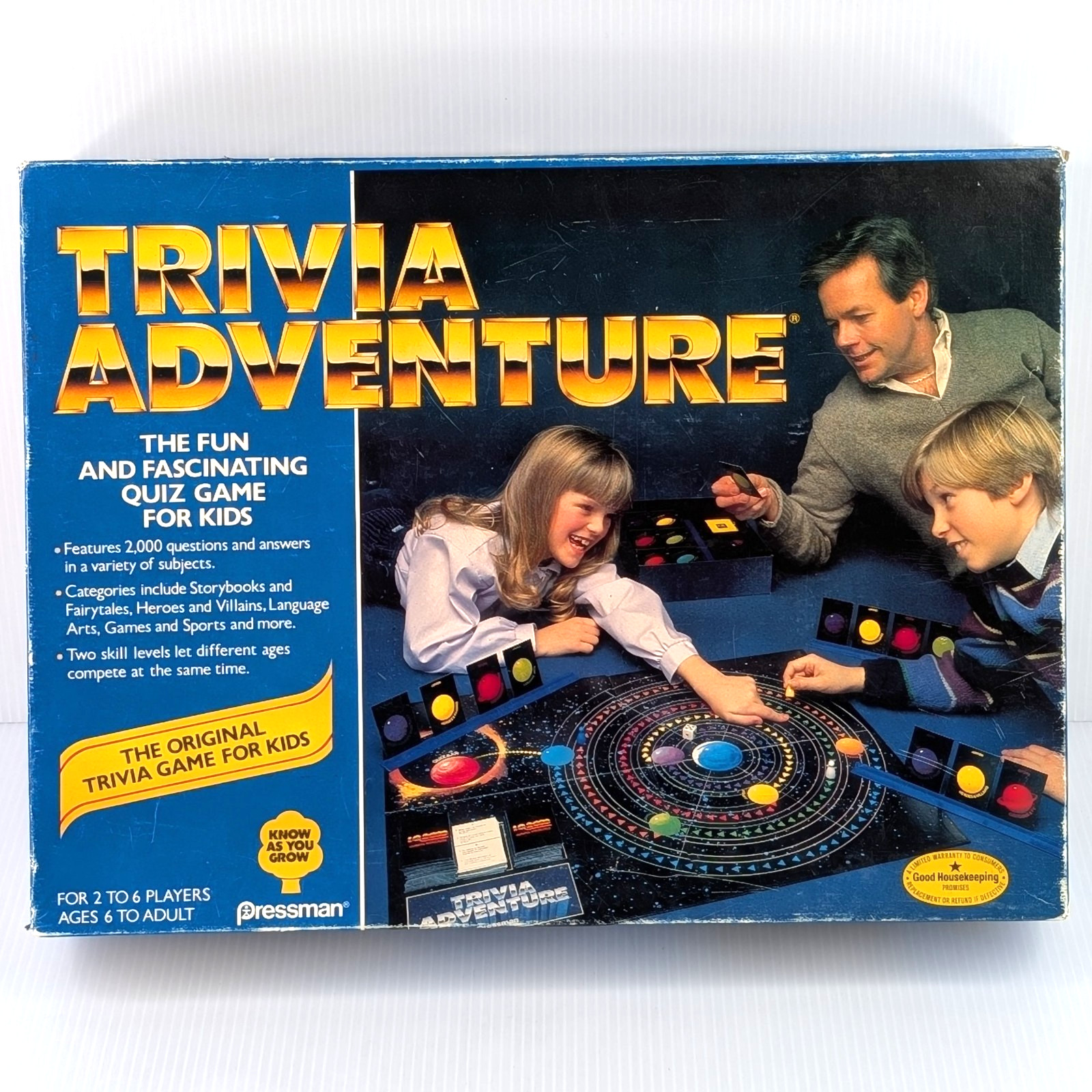 Vintage 1986 IQ2000 Trivia Adventure System Space Theme Board Game 100% COMPLETE