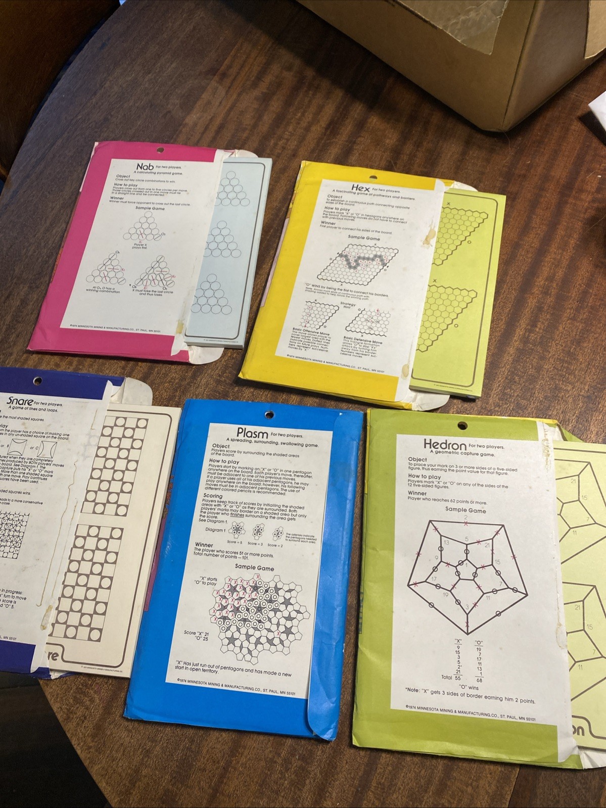 VINTAGE 1974 3M Paper Games for Travel & Leisure – LOT OF 5