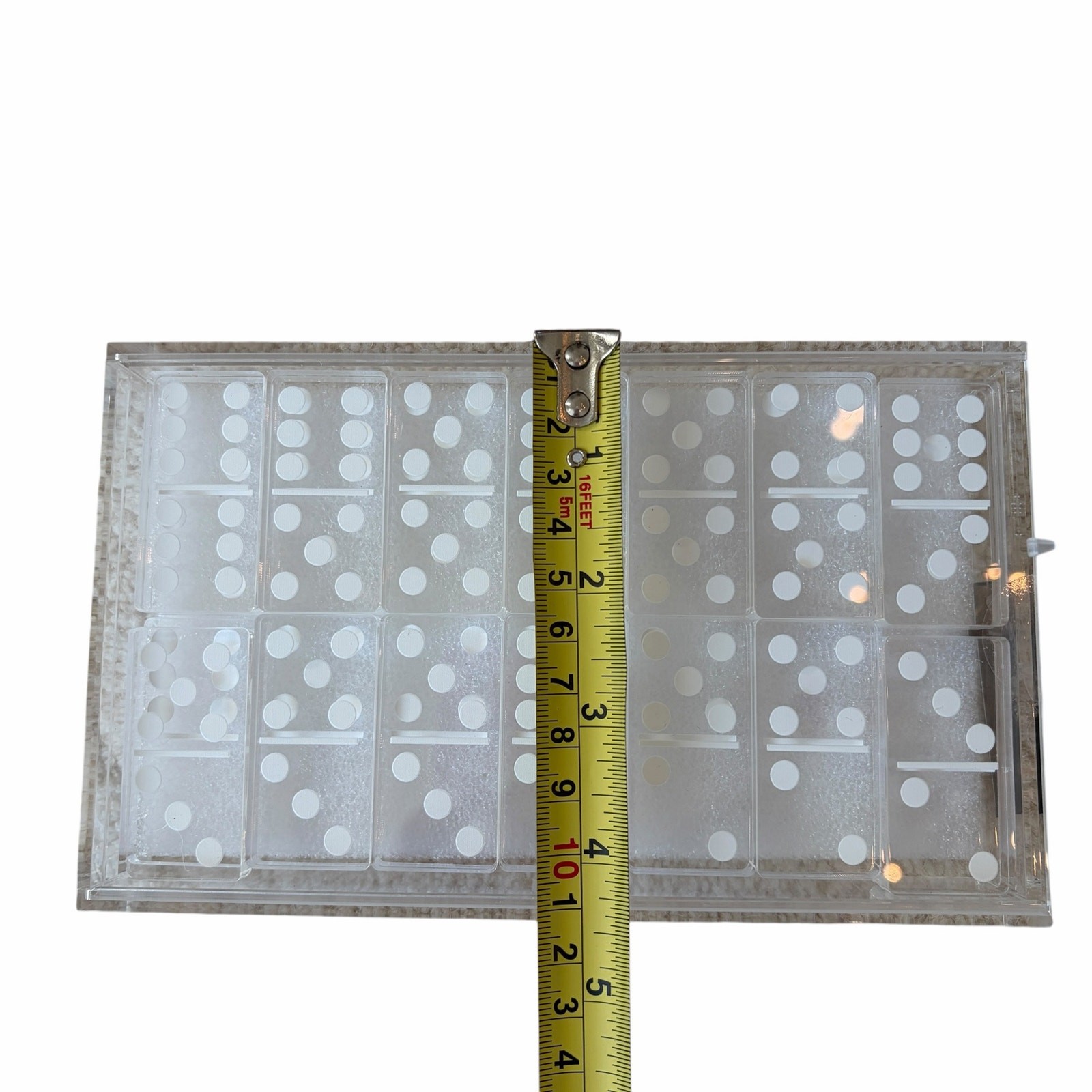 Clear Acrylic Dominoes Game Set in Case 4×7 by Sagebrook Home NEW