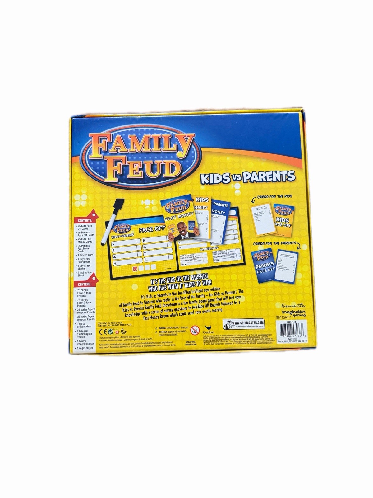 Cardinal Family Feud Kids vs Parents Card Game, 3+ Players, Ages 8+, Score Pad