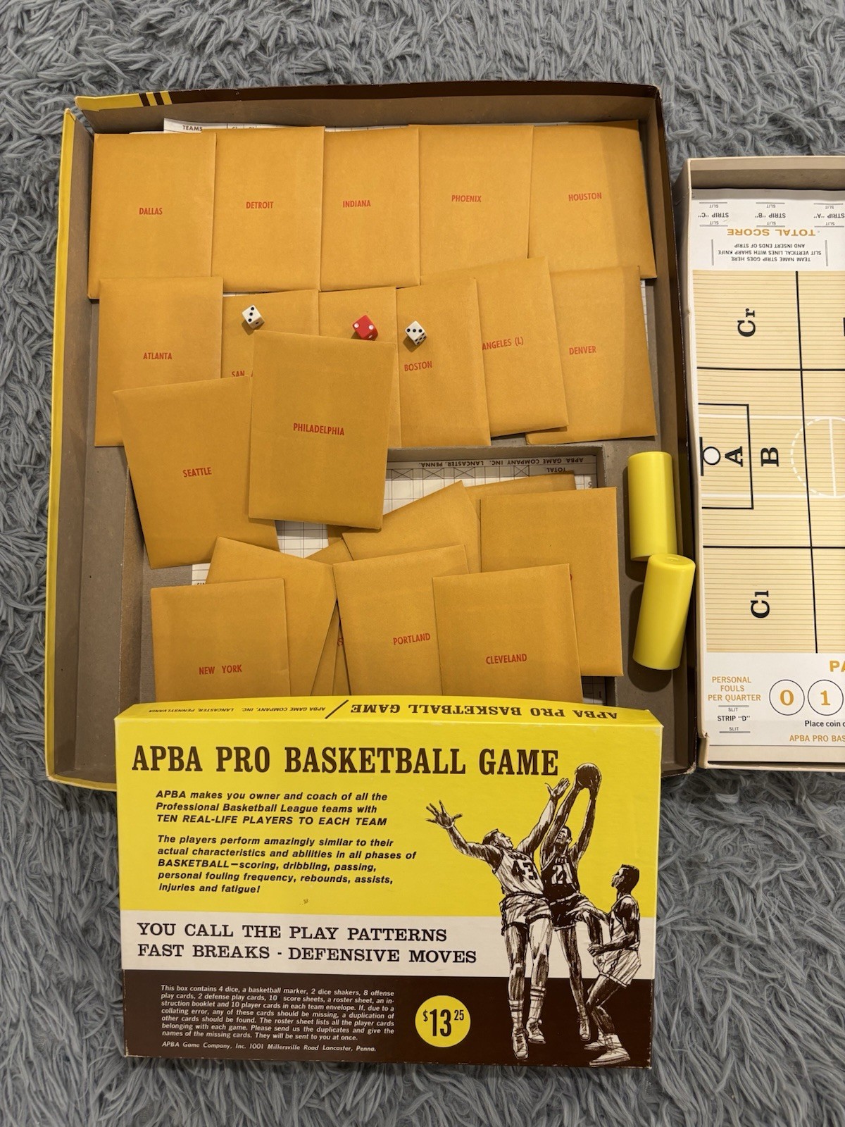 APBA Game Company NBA Pro Basketball : 1965-66 NBA SEASON Player Real Stats