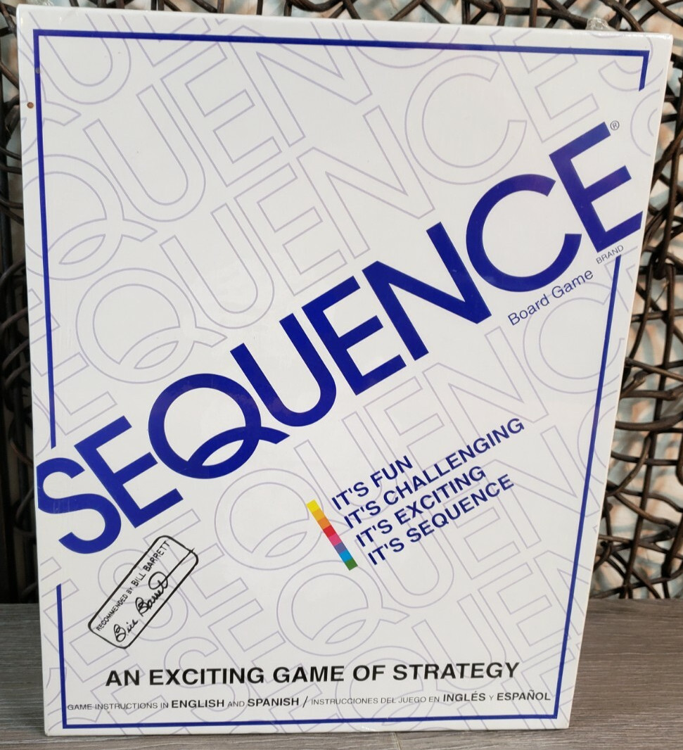 SEQUENCE BOARD GAME JAX ENGLISH SPANISH EDITION SEALED 2 TO 12 PLAYERS #8002 NEW