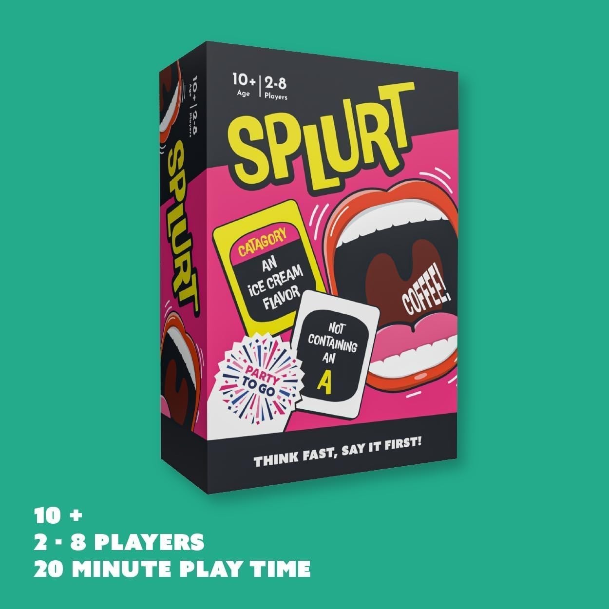 Splurt! – Fast-Paced Party Game for Ages 10+, 2-8 Players – Improve Vocabulary