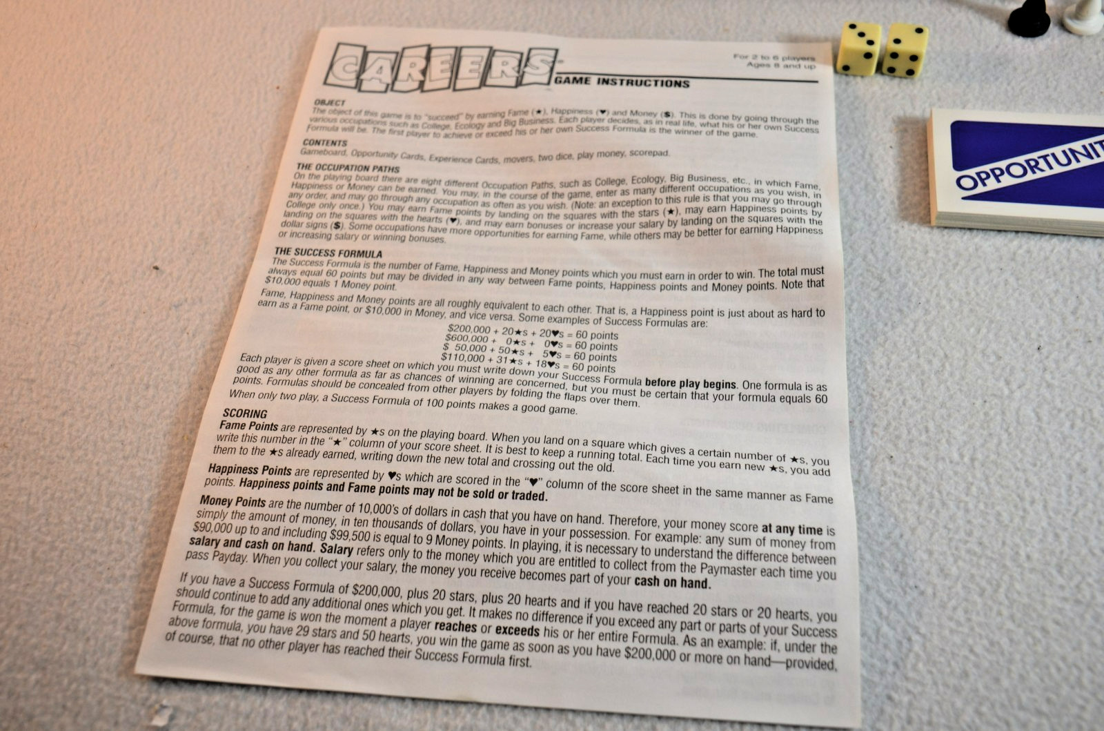 The Original Careers Boar Game 1997 Ages 8- up Complete