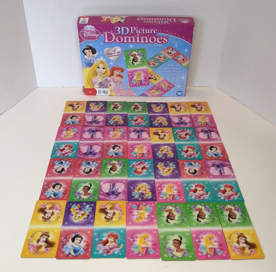 Rare Disney Princess 3D Picture Dominoes Domino Game Wonder Forge – Complete!