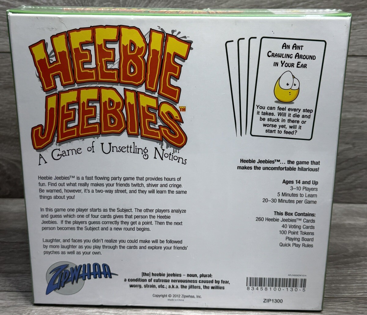 Heebie Jeebies A Game Of Unsettling Notions Ages 14 And Up Board Game