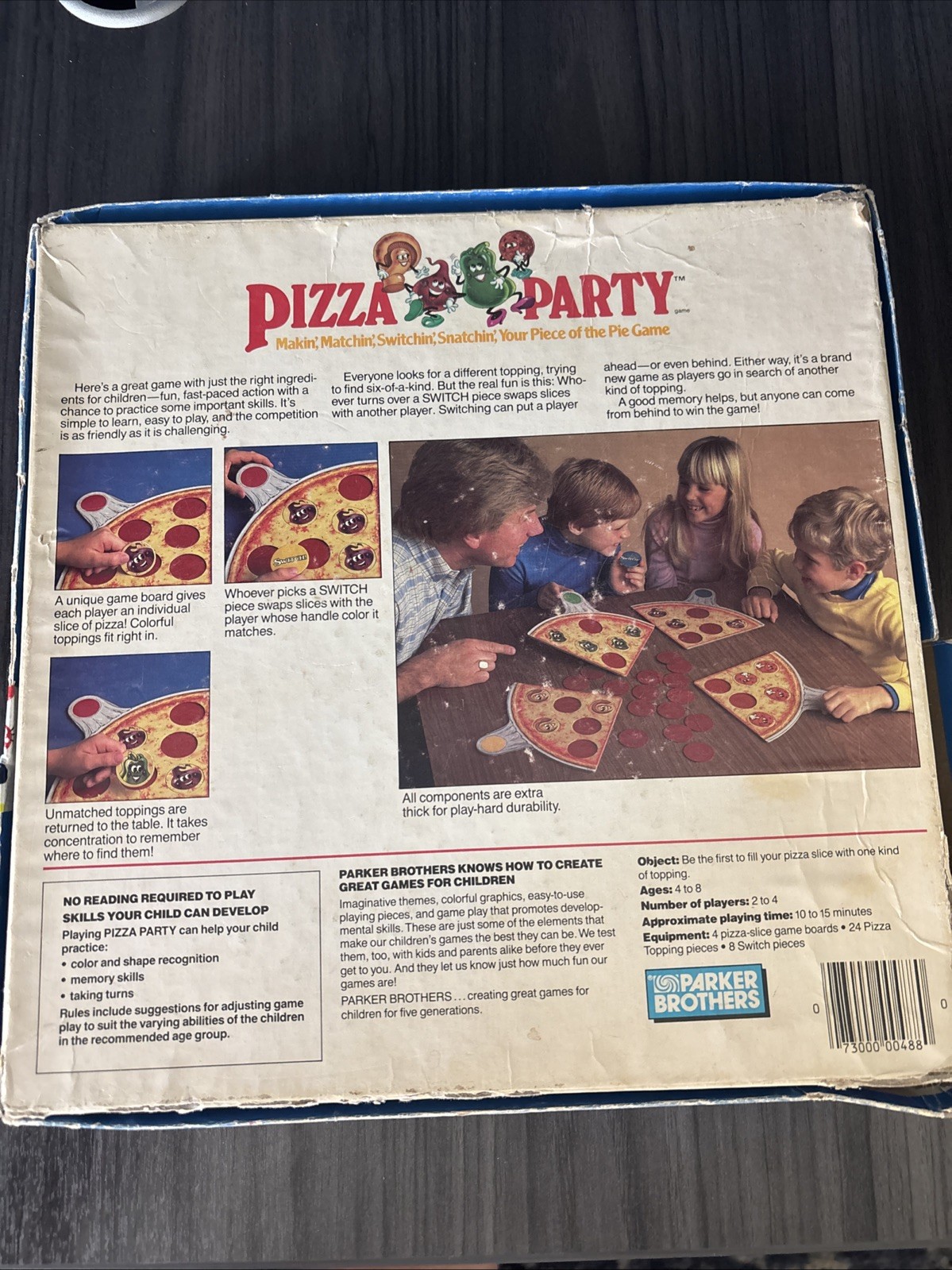 VTG 1987 PIZZA PARTY Board Game by Parker Brothers COMPLETE With Instructions!