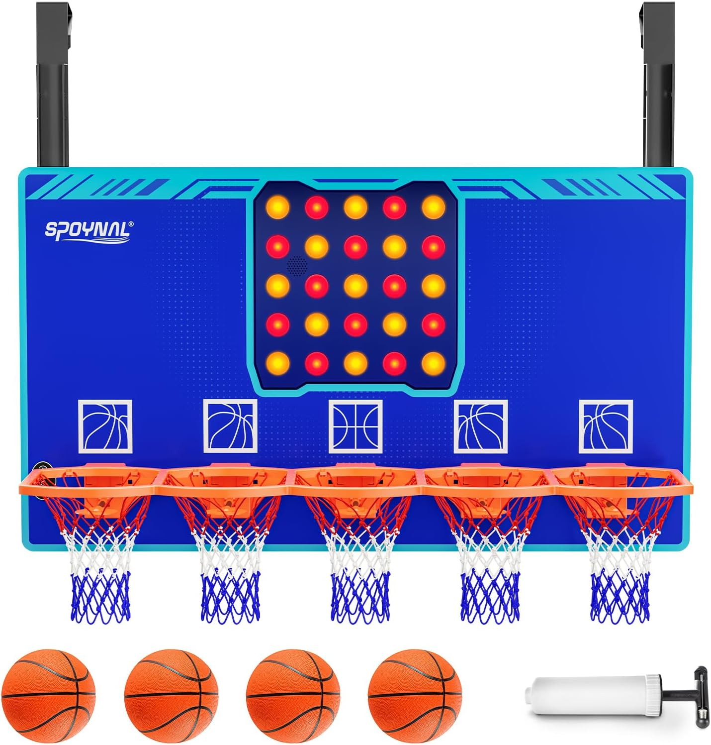 Over-The-Door 4 in a Row Basketball Game with Lights & Sounds for 1-2 Players