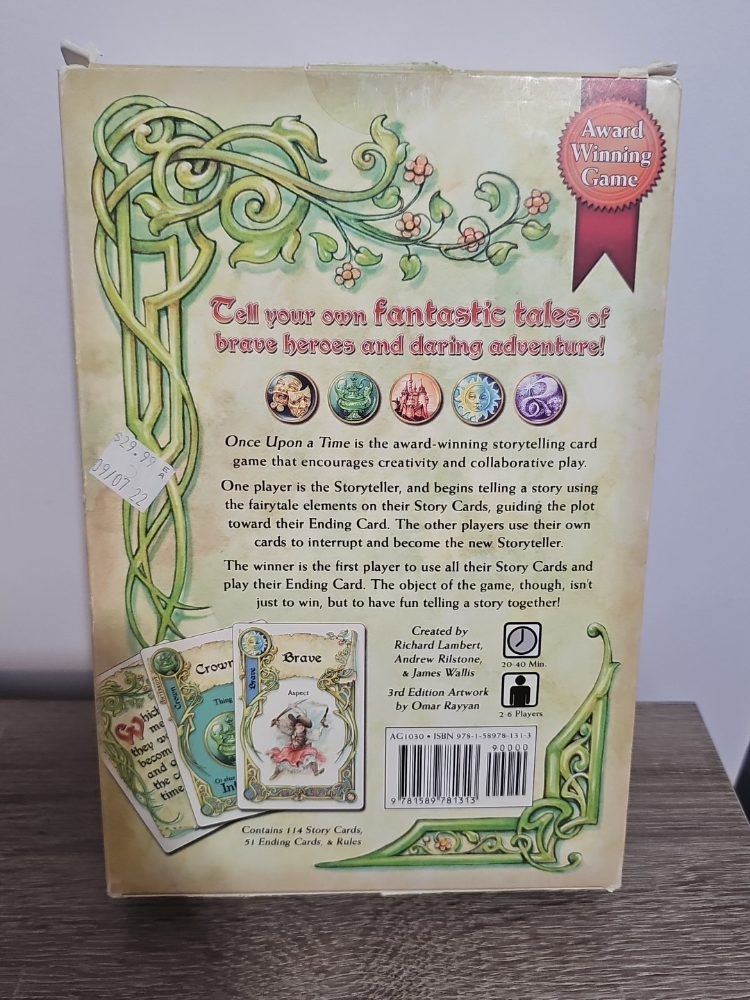 Once Upon a Time Storytelling Game – Atlas Games 2012 Complete! All Cards C3