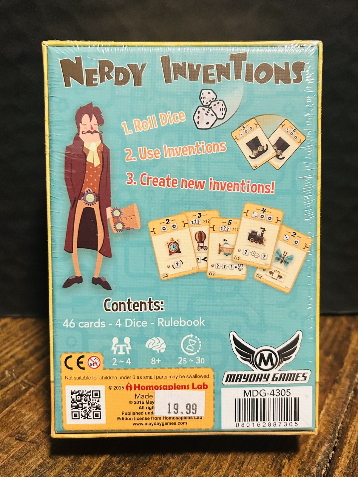 Nerdy Inventions Game (Mayday Games) (Homosapiens Lab) New Sealed-Free Shipping