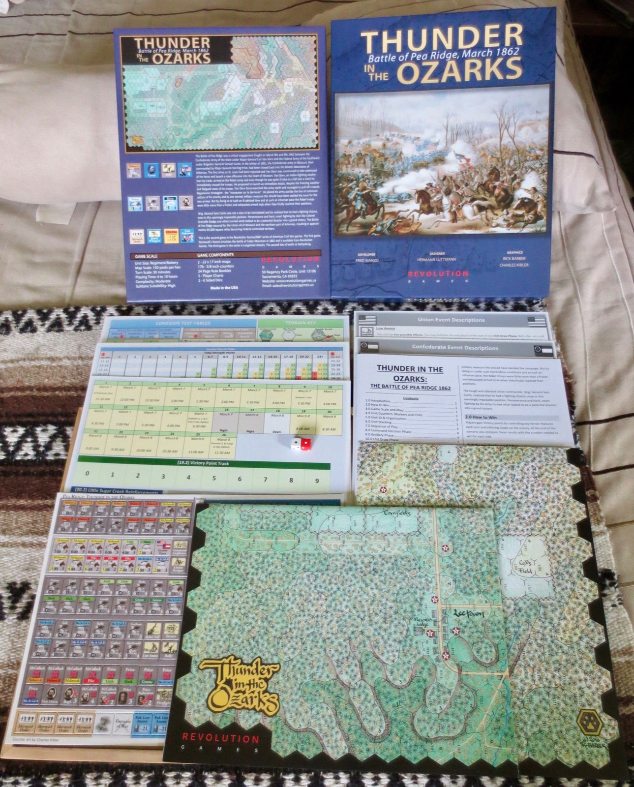 Thunder in the Ozarks Battle for Pea Ridge, March 1862 Revolution Game unpunched