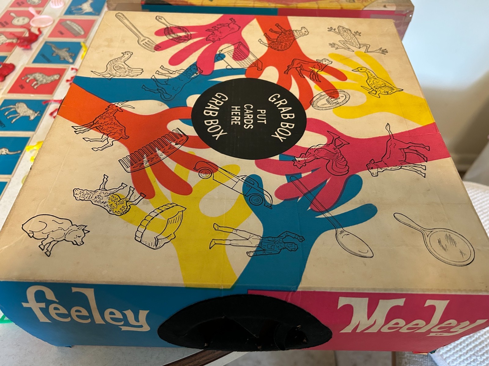 1967 Milton Bradley MTB Boardgame Feeley Meeley Box Fair Condition Complete